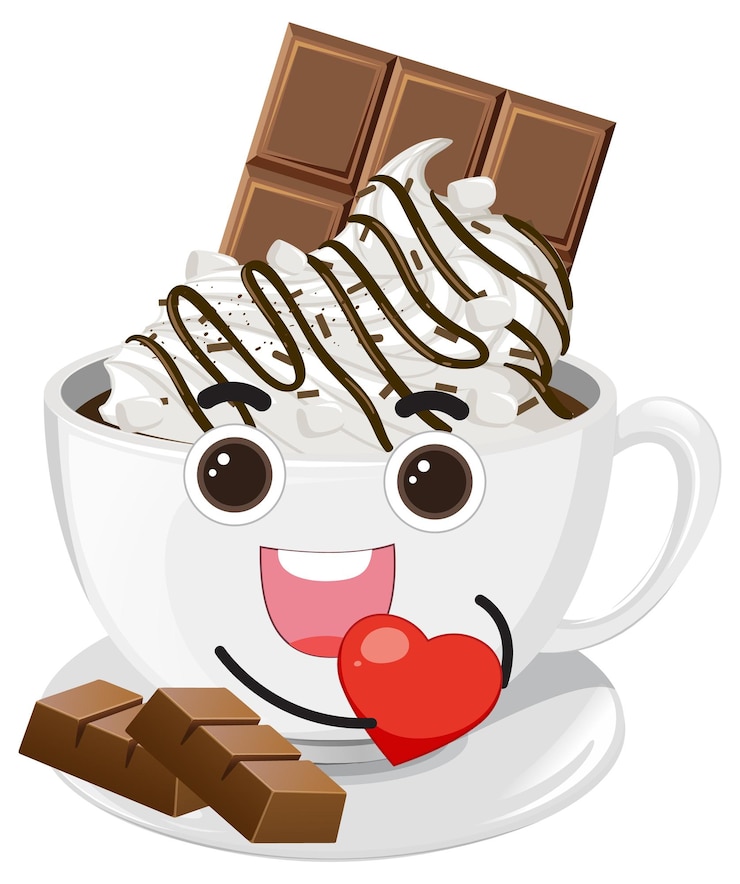 Free Vector hot chocolate with whipped cream