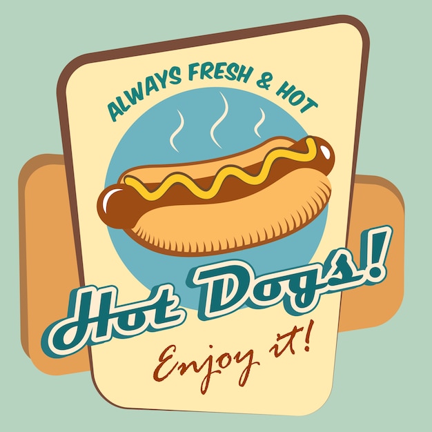 Vettore gratuito design pubblicitario hot dog