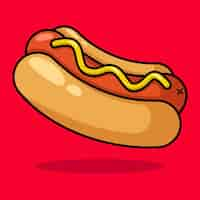 Free vector hot dog coloured outline