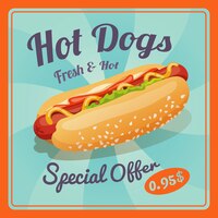 Free vector hot dog poster