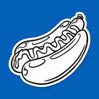 Free vector hot dog sticker with white border vector