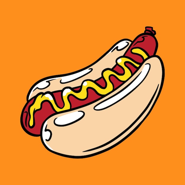 Vettore gratuito adesivo hot dog