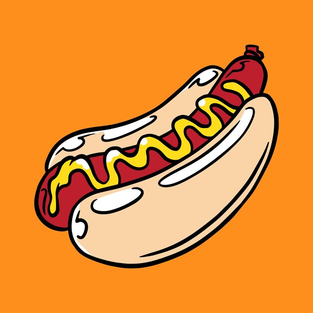Free Vector hot dog sticker
