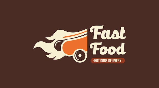 Вектор концепции логотипа хот-доги. шаблон логотипа быстрого питания