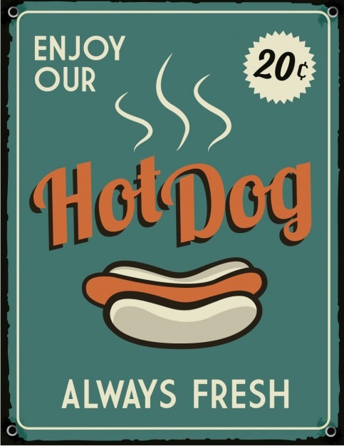 Vettore gratuito hot dog segno