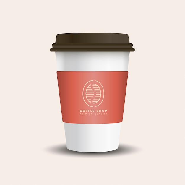 Бесплатное векторное изображение Чашка с горячим напитком с векторным рукавом макета