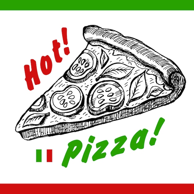 Vettore gratuito illustrazione di pizza calda