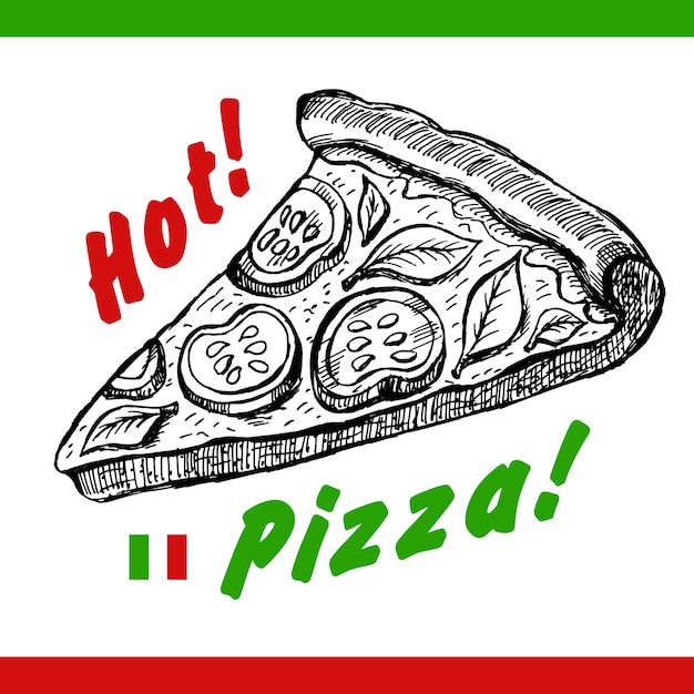 Иллюстрация горячей пиццы