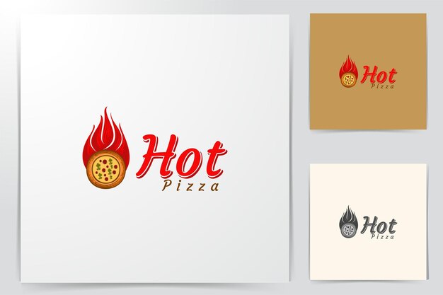 Hot pizza logo Designs Inspiration Isolated on White Background