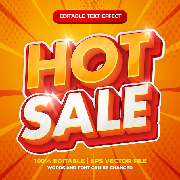 Hot sale bold 3d editable text effect template style