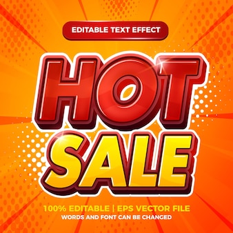 Hot sale sale 3d cartoon comic editable text effect template style