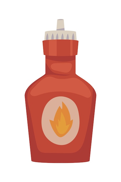 Free vector hot sauce bottle icon isolated