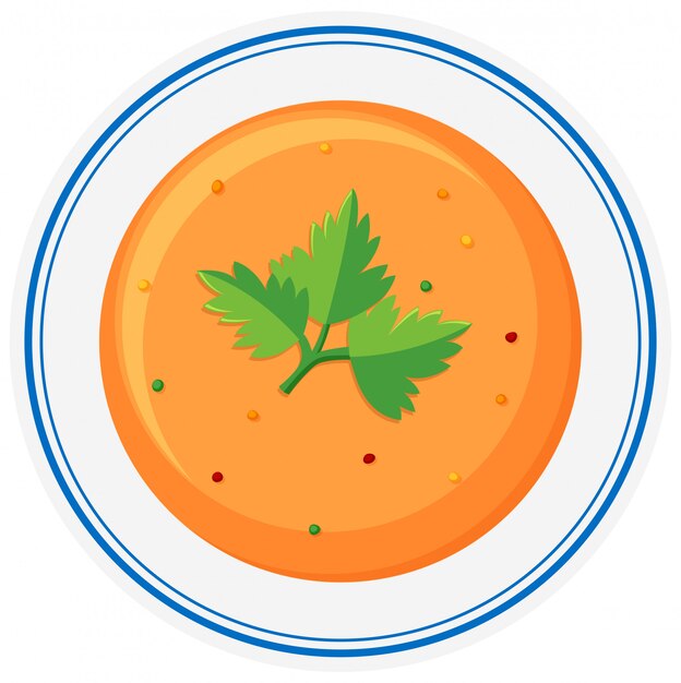 Free vector hot soup in bowl