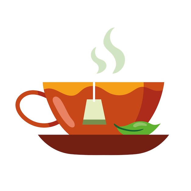 Free vector hot tea drink in cup