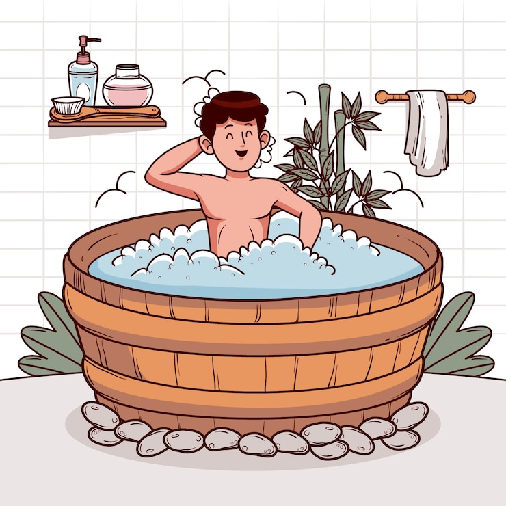 無料Vector 温水浴槽の図