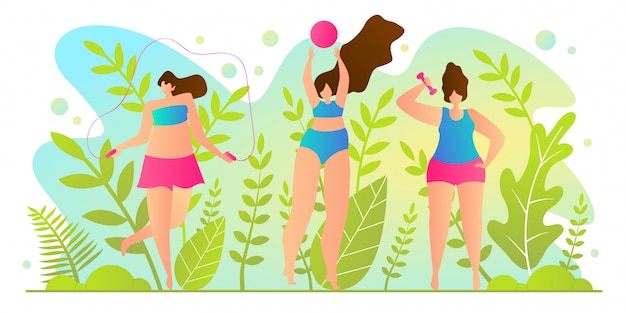 Free vector hot vacation time for girls  illustration.