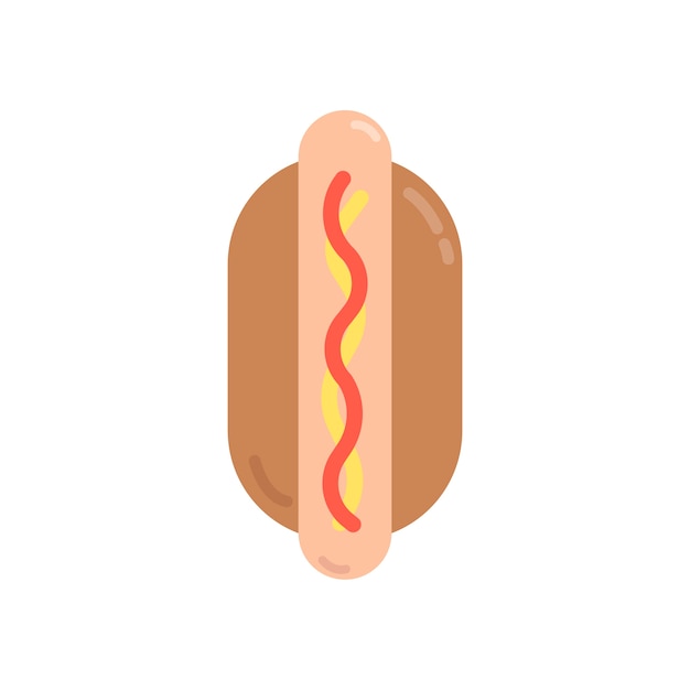 Hotdog на графической иллюстрации булочки