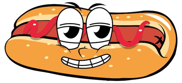 Free vector hotdog with funny face