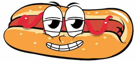 Free vector hotdog with funny face