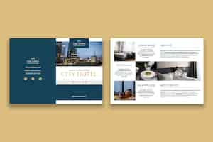Free vector hotel bifold brochure template