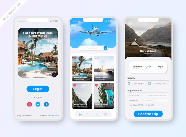 Hotel booking app ui design screen