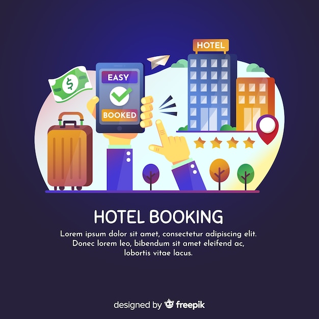 Hotel booking background template