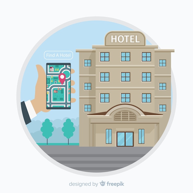 Бесплатное векторное изображение Концепция бронирования отелей