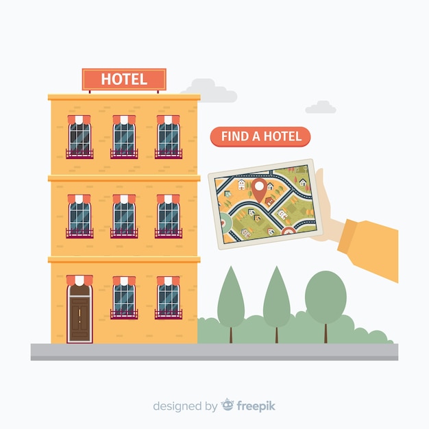 Free vector hotel booking concept background