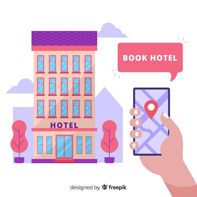 Hotel booking concept background