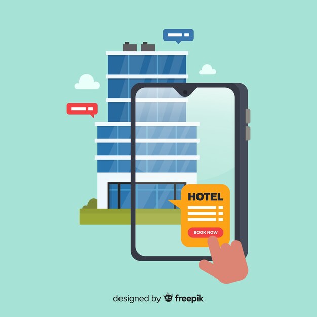 Hotel booking concept background