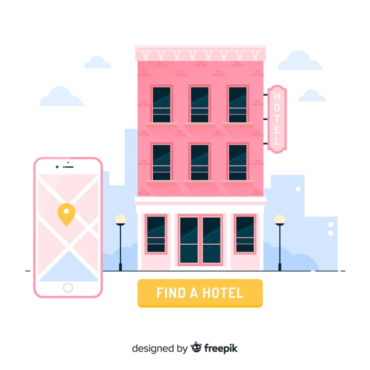 Free Vector hotel booking concept background