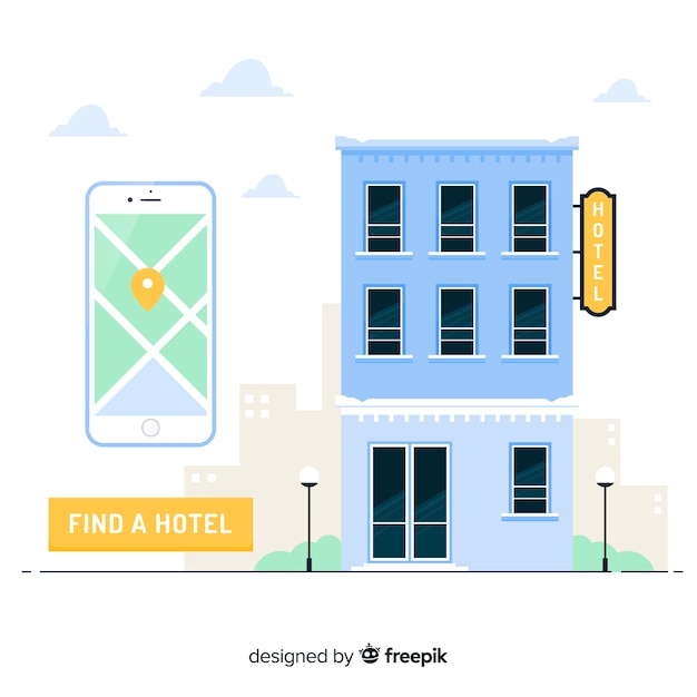 Free vector hotel booking concept background