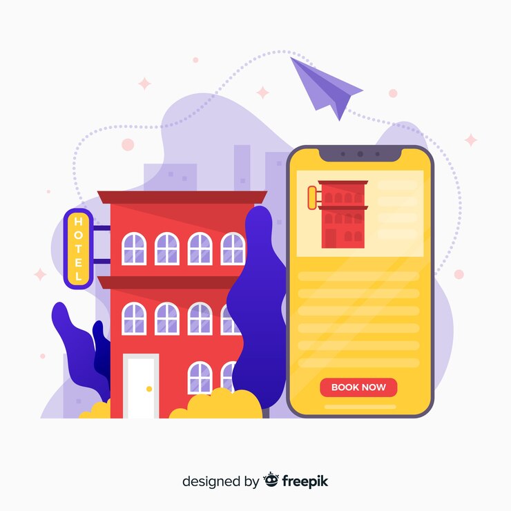 Free Vector hotel booking concept in flat style