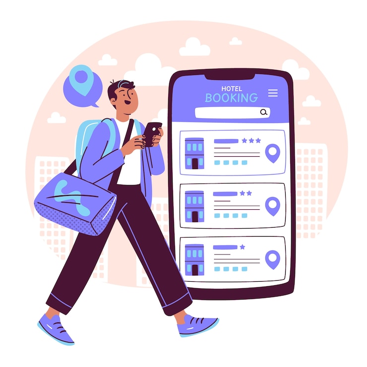 Free Vector hotel booking concept illustration