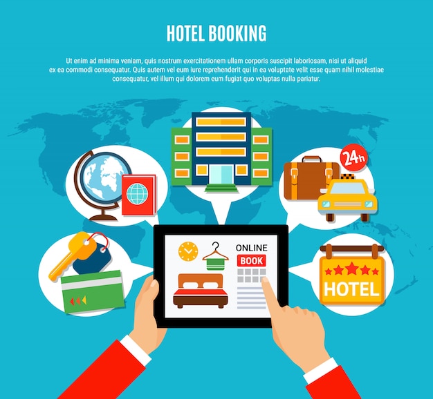 Free vector hotel booking illustration