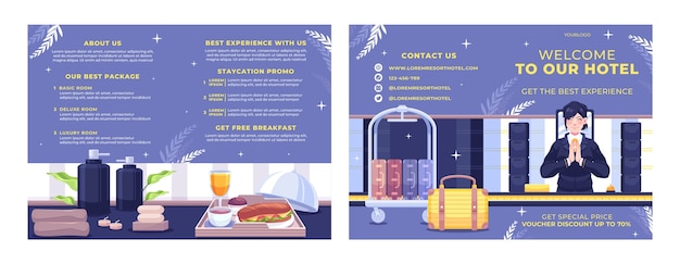 Free vector hotel brochure template design