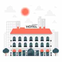 Free vector hotel building concept illustration
