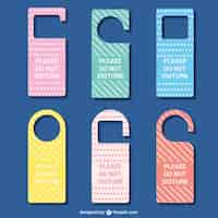 Free vector hotel door tags set