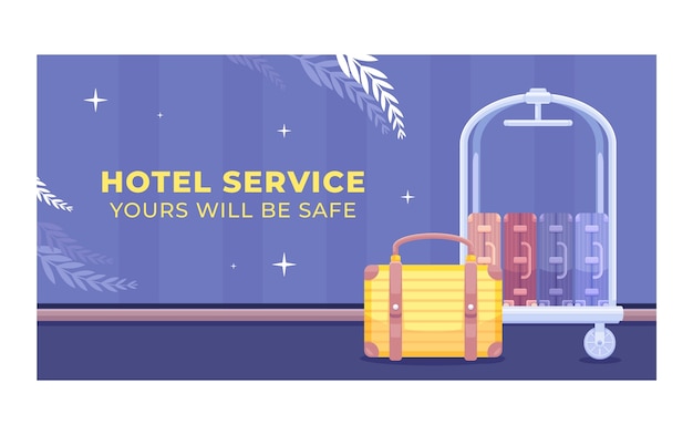 Vettore gratuito design del modello di annuncio facebook dell'hotel