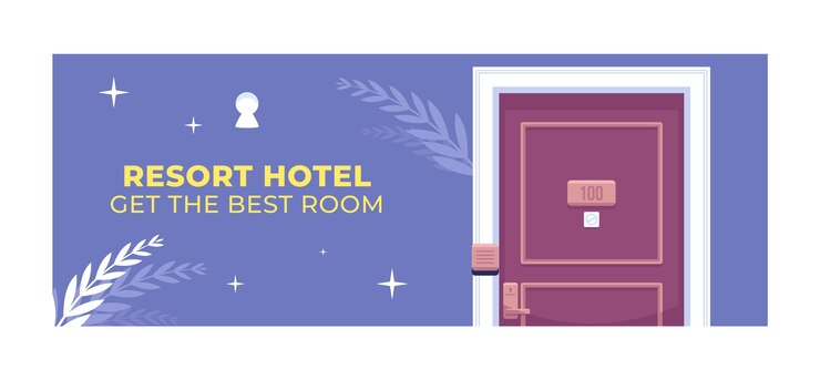 Free Vector hotel facebook cover template design