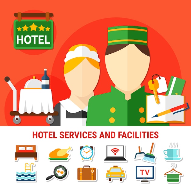 Free vector hotel facilities background