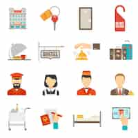 Free vector hotel icons set