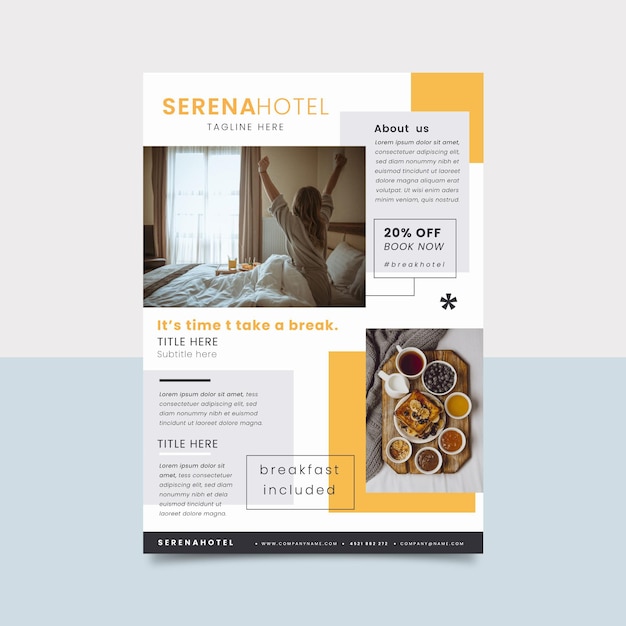 Hotel information flyer with photo