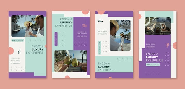 Free vector hotel instagram stories template design