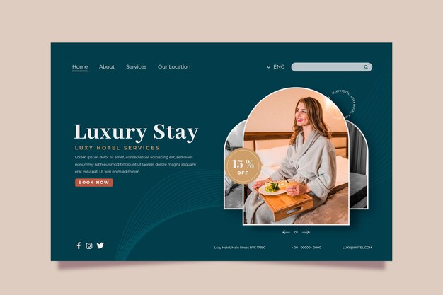 Hotel landing page with photo