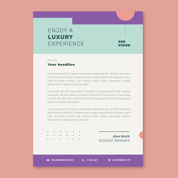 Hotel letterhead template design