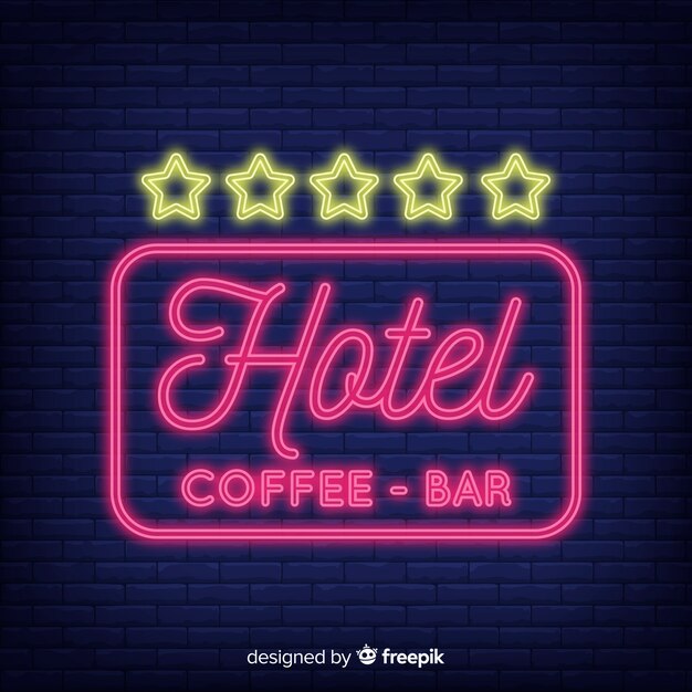 Hotel neon sign background