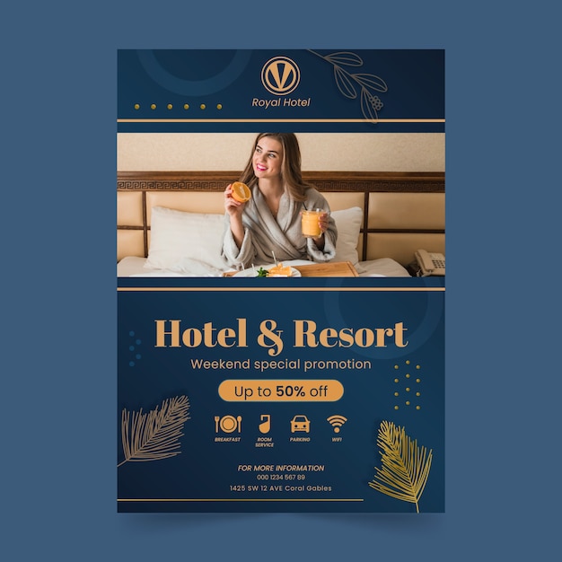 Hotel poster template design