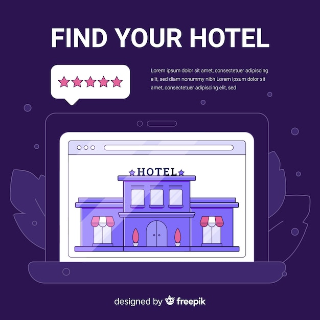 Vettore gratuito hotel recensione concetto di sfondo