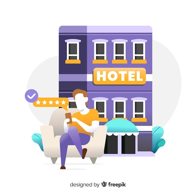 Free vector hotel review concept